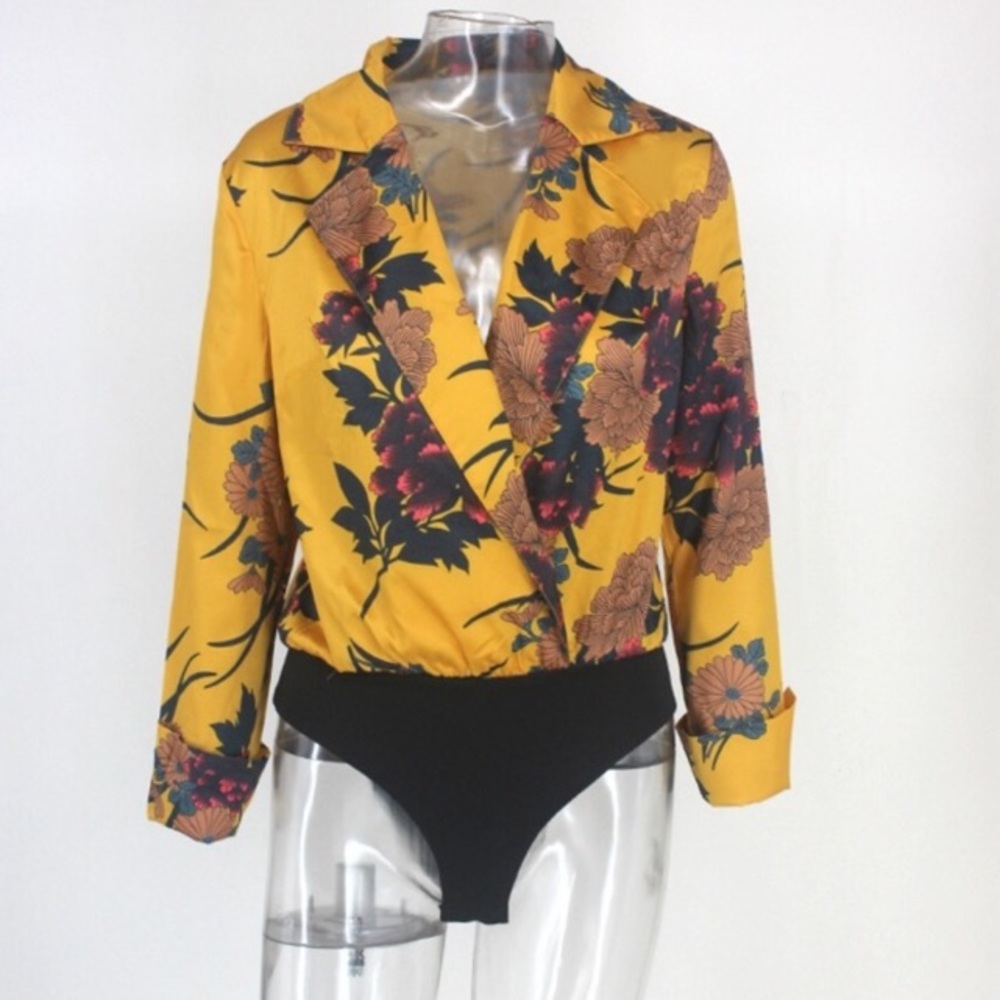 Floral Silk Bodysuit - Picture 5 of 8